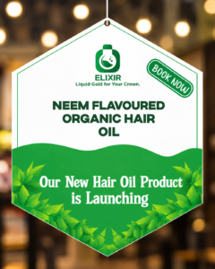 Dangler mockup for a hair oil brand